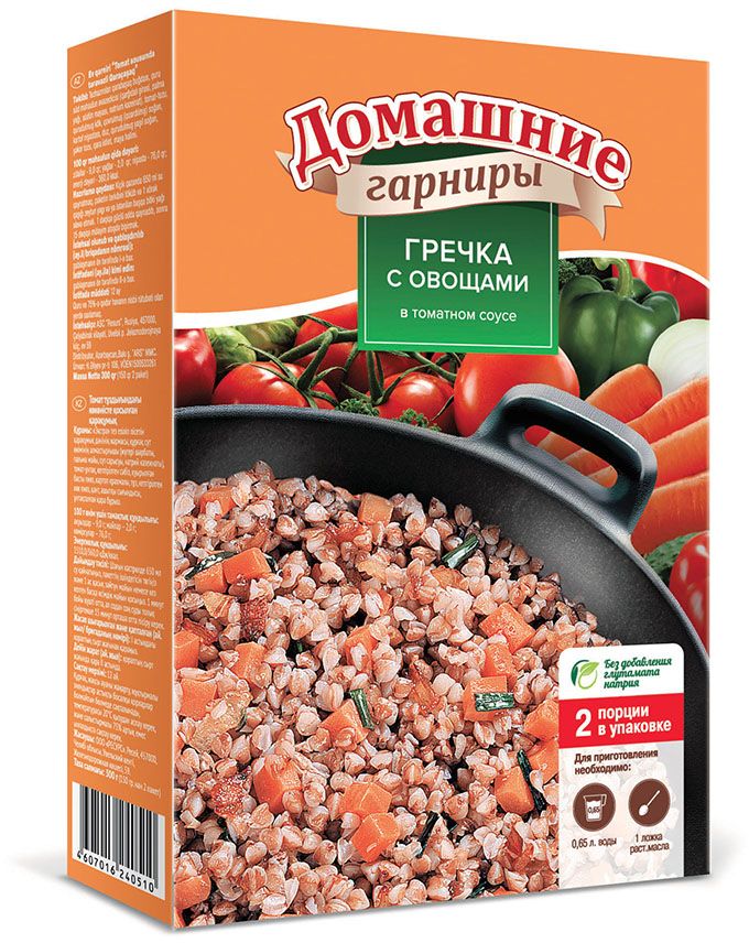 Увелка гарнир гречка с овощами в томате, 2 пакетика по 150 г360 Увелка гарнир гречка с овощами в томате, 2 пакетика по 150 г360Гречка содержит витамины группы В, большое количество микроэлементов. Она улучшает пищеварение и самочувствие, увеличивает работоспособность. А содержание в гречке клетчатки способствует выведению вредных веществ из организма.Гречневая крупа отличается мягкостью, содержанием достаточного количества микроэлементов и витаминов. Добавление самых лучших натуральных ингредиентов — специй и приправ, зелени и сушеных овощей, придает блюду аппетитный вкус и невероятный аромат.