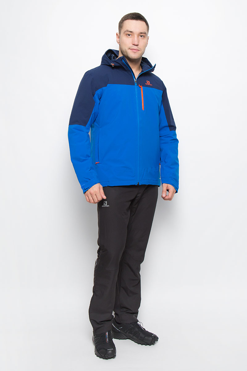 Куртка мужская Salomon La Cote Insulated, цвет: темно-синий, синий. L38312400. Размер XL (56/58)L38312400 Куртка мужская Salomon La Cote Insulated, цвет: темно-синий, синий. L38312400. Размер XL (56/58)L38312400Мужская куртка La Cote Insulated от Salomon идеально подойдет занятий зимними видами спорта.Модель изготовлена из высококачественного полиэстера, подкладка - из нейлона. В качестве утеплителя используется полиэстер. Благодаря технологии Advanced Skin Dry материал защищает от проникновения влаги и хорошо пропускает воздух. Модель с несъемным капюшоном, регулирующимся с помощью эластичных шнурков со стопперами, застегивается на застежку-молнию. Манжеты рукавов оснащены хлястиками с липучками. Спереди модель дополнена тремя прорезными карманами с застежками-молниями, внутренней стороны - дополнительным карманом с застежкой-молнией.