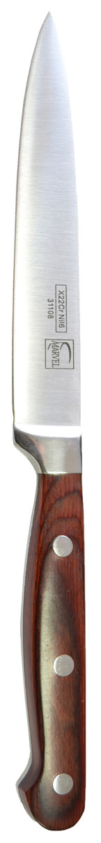 Нож для мяса Marvel Profession Knives, длина лезвия 9 см. 3110831108 Нож для мяса Marvel Profession Knives, длина лезвия 9 см. 3110831108Нож Marvel изготовлен из высококачественной стали. Рукоятка не скользит в руке и делает резку удобной и безопасной. Этот нож идеально подходит для нарезки мяса. Он займет достойное место среди аксессуаров на вашей кухне.
