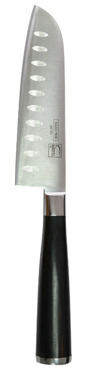 Нож сантоку Marvel Profession Knives, длина лезвия 12,5 см36150 Нож сантоку Marvel Profession Knives, длина лезвия 12,5 см36150Нож сантоку Marvel - незаменимый помощник на вашей кухне. Лезвие, изготовленное из стали, более стойкое к воздействию кислот, содержащихся в продуктах, более гигиенично и не подвержено коррозии. Кроме того, лезвие из стали сохраняет остроту дольше, чем другие ножи. Легкая, отлично сбалансированная и приятная на ощупь рукоятка удобна в использовании. Такой нож идеально подходит для измельчения, нарезки ломтиками и кубиками овощей, фруктов, рыбы и мяса.