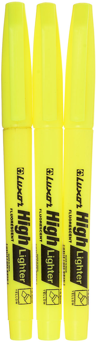 Luxor Набор текстмаркеров Highlighters 3 шт4040/3BC Luxor Набор текстмаркеров Highlighters 3 шт4040/3BCНабор текстмаркеров Luxor Highlighters подойдет для выделения текстов на различных видах бумаги, в том числе на бумаге для факсов и копировальных машин, и станет незаменимым атрибутом работы в офисе.В набор входит 3 текстмаркера желтого цвета с клипами для переноски.Текстмаркеры с клиновидным острием обладают ярким, насыщенным цветом и четкими контурами.