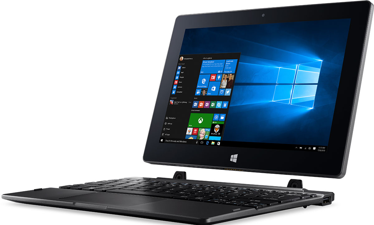 Acer Switch SW1-011, Metallic (SW1-011-17TW)SW1-011-17TW Acer Switch SW1-011, Metallic (SW1-011-17TW)SW1-011-17TWAcer Switch One 10 обладает различными конфигурациями, подходящими как для работы, так и для развлечений. Выберите один из четырех режимов: Ноутбук для работы с текстом, Планшет для поддержки сенсорного ввода, а также Палатка и Экран, если захотелось отвлечься от рабочих задач и немного отдохнуть.Удобная магнитная застежка позволяет с легкостью переключаться между режимами. Никаких неудобных креплений. Отстегнуть от планшета клавиатуру и подключить ее снова проще простого.Наслаждайтесь четким качественным изображением на экране HD (1280x800) с диагональю 10,1. Благодаря поддержке технологии IPS вы различите любую деталь и оттенок цвета при просмотре под любым углом.Дизайн Switch One 10 отличается изысканной простотой и элегантностью. Приятная на ощупь крышка из матового металла придает устройству шик и утонченность.Точные характеристики зависят от модели.Ноутбук-планшет сертифицирован EAC и имеет русифицированную клавиатуру и Руководство пользователя.