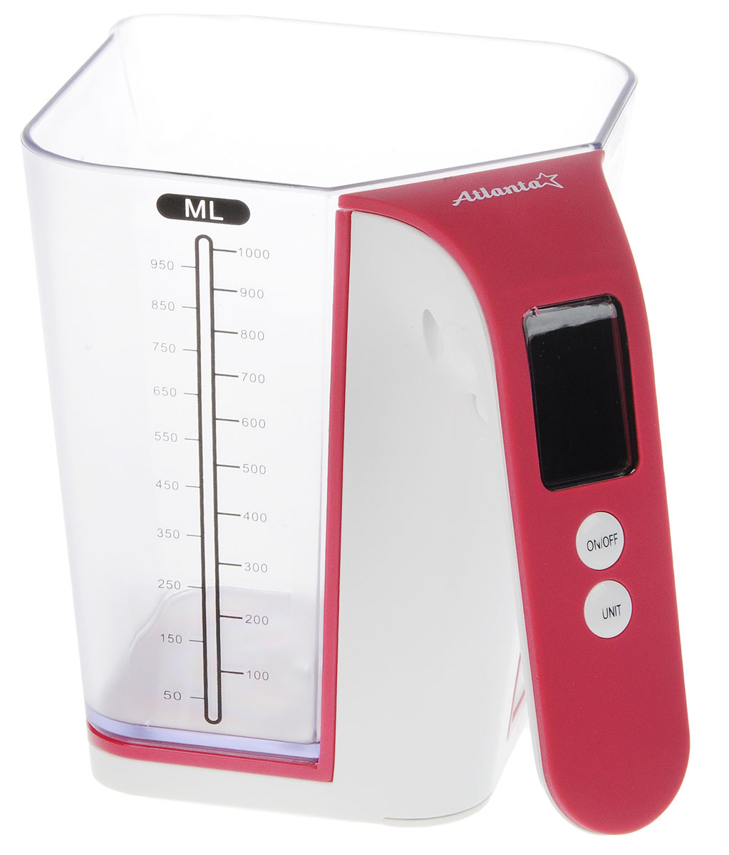 Atlanta ATH-6203, Pink весы кухонныеATH-6203_pink Atlanta ATH-6203, Pink весы кухонныеATH-6203_pinkКухонные электронные весы Atlanta ATH-6203 - незаменимые помощники современной хозяйки. Они помогут точно взвесить любые продукты и ингредиенты. Кроме того, позволят людям, соблюдающим диету, контролировать количество съедаемой пищи и размеры порций. Предназначены для взвешивания продуктов с точностью измерения 1 грамм.Яркий ЖКИ дисплей нового поколенияУдобная конструкция в виде чаши (объем 1 л)Функция обнуления веса