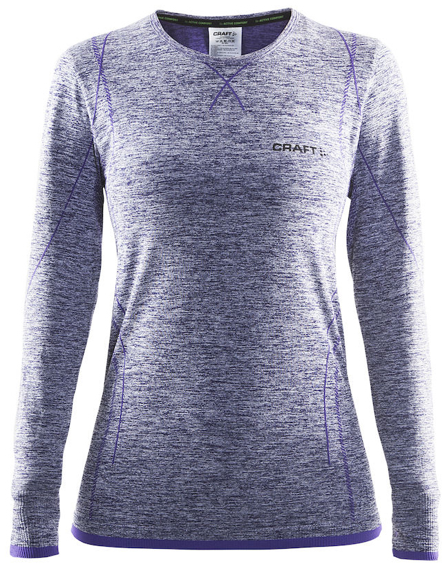 Термобелье кофта женская Craft Active Comfort, цвет: фиолетовый меланж. 1903714. Размер S (44)1903714 Термобелье кофта женская Craft Active Comfort, цвет: фиолетовый меланж. 1903714. Размер S (44)1903714Универсальное женское термобелье. Мягкая и эластичная, легкая, но согревающая ткань термобелья сохранит ваше тело в тепле, сухости и комфорте. Прекрасная терморегуляция, свободный крой и плоские швы. Различные зоны плотности материала с учетом картографии тела. Бесшовный дизайн для оптимальной свободы движений.