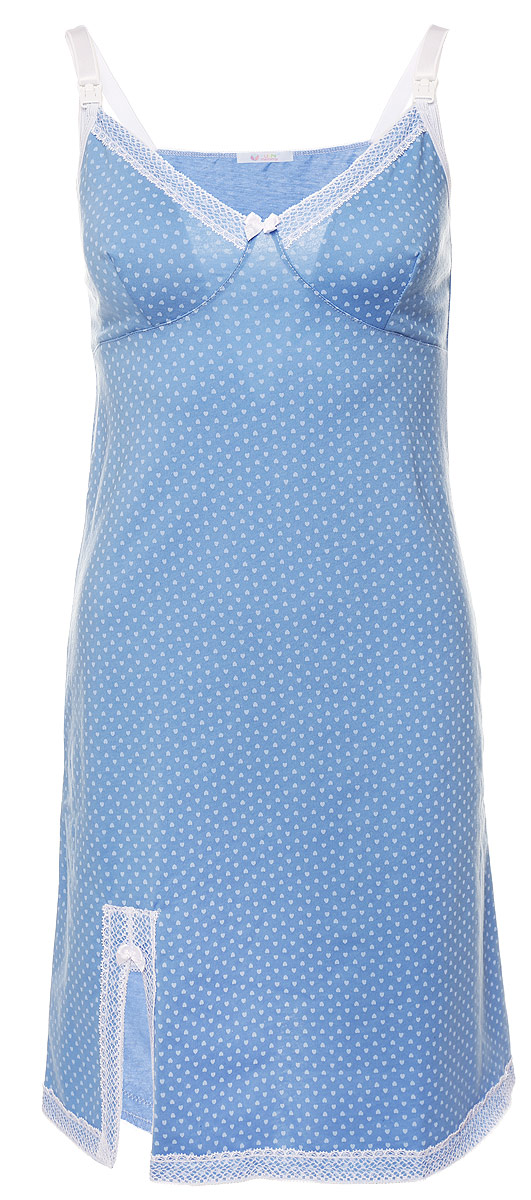 Сорочка для кормящих Hunny Mammy, цвет: голубой. 1-НМП 09201. Размер 44