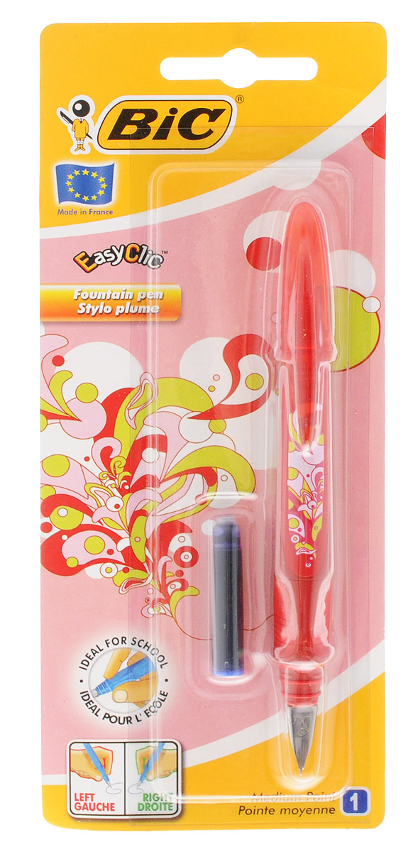 Bic Ручка перьевая Easy Click Classic цвет корпуса красныйB8794113 Bic Ручка перьевая Easy Click Classic цвет корпуса красныйB8794113Перьевая ручка Easy Click Classic в эргономичном пластиковом корпусе станет отличным подарком, как школьнику, так и взрослому человеку. Перо из стали обеспечивает равномерную подачу чернил. Стальной иридиевый пишущий узел позволяет чертить линии толщиной 0,5 мм. Ручка дополнена колпачком с удобным клипом. Ручка одинаково удобна для письма как левой, так и правой рукой. Ручка снабжена инновационной удобной системой замены картриджа. В комплекте с ручкой имеется картридж с синими чернилами.