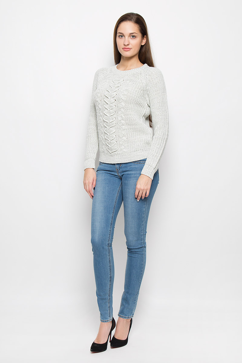 Джемпер женский Vero Moda, цвет: светло-серый. 10157980. Размер XS (40)10157980_Snow White Джемпер женский Vero Moda, цвет: светло-серый. 10157980. Размер XS (40)10157980_Snow WhiteМодный женский джемпер Vero Moda, изготовленный из акрила, приятный на ощупь, не сковывает движений и обеспечивает комфорт. Модель с круглым вырезом горловины и длинными рукавами-реглан оформлена оригинальным вязаным узором. Горловина, манжеты рукавов и низ джемпера связаны резинкой.