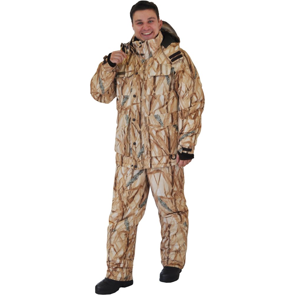 Костюм рыболовный мужской HunterMan Nova Tour Сарвет, цвет: камыш. 95862-703. Размер XXXL (58)95862-703 Костюм рыболовный мужской HunterMan Nova Tour Сарвет, цвет: камыш. 95862-703. Размер XXXL (58)95862-703Теплый и непродуваемый костюм для охоты и рыбалки зимой! Непродуваемая ткань поможет с комфортом заниматься любимым делом даже в сильный мороз, а большое количество специальных карманов для специальных вещей и теплые карманов для рук - сделает времяпрепровождение еще более комфортной! Не забывайте правильно одеваться, чтобы не замерзнуть в сильный мороз одевайте под костюм комплект из флиса и теплого термобелья! Проклеенные швы, регулируемый капюшон, боковые расширители, внутренние манжеты, анатомический крой рукава, ветрозащитная юбка, анатомический крой в области колена, двухзамковая молния.Влагостойкость 5 000 мм. Паропроницаемость 5 000 мл./м.кв./24часа.
