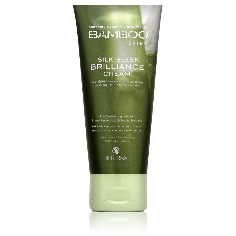 Alterna Bamboo Luminous Shine Silk-Sleek Brilliance Cream - Несмываемый крем для сияния и блеска волос 40 мл46220.I Alterna Bamboo Luminous Shine Silk-Sleek Brilliance Cream - Несмываемый крем для сияния и блеска волос 40 мл46220.IПитательная формула разглаживающего крема Альтерна для блеска волос с экстрактом бамбука придает волосам блеск, они выглядят здоровыми и излучают ослепительное сияние. Крем укрощает непослушные волосы и обеспечивает легкий контроль и текстуру. Технология Color Hold® позволяет продлить стойкость цвета и усиливает его насыщенность и яркость. Органический экстракт бамбука моментально усиливает внутреннюю силу и гибкость волос. Повышает устойчивость волос к внешним агрессивным факторам окружающей среды. После применения Alterna Bamboo Shine Silk-Sleek Brilliance Cream, Ваши волосы станут сильными, здоровым и приобретут сияющий блеск. Результат: Смягчает, разглаживает волосы и одновременно укрепляет их структуру. Обеспечивает высочайшую степень защиты волос при укладке. Обладает индивидуальным и приятным ароматом свежего зеленого чая и крыжовника, который дополняют оттенки зеленых листьев, элементы можжевельника и сандалового дерева.