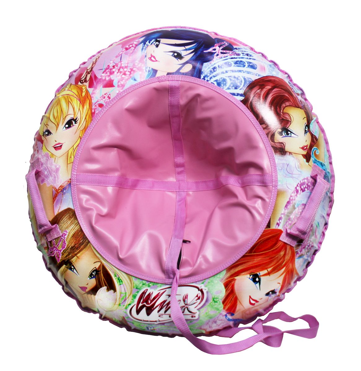 Тюбинг 1toy Winx, с буксировочным тросом, диаметр 100 смТ59055 Тюбинг 1toy Winx, с буксировочным тросом, диаметр 100 смТ59055Оригинальные надувные санки-тюбинг Winx с красочным рисунком героев мультфильма, отлично подходят для увлекательного зимнего катания. Внутренняя камера выполнена из ПВХ, наружный чехол из нейлона 420 ден и ламинированного ПВХ.У тюбинга есть специальное место для сидения, две надежные ручки, буксировочный трос.