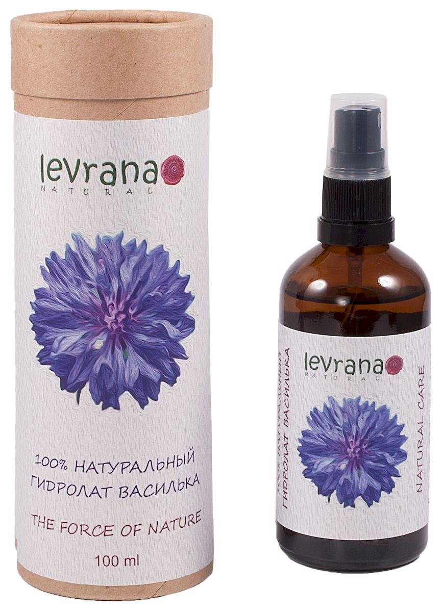Levrana 100% Натуральный гидролат Василька, 100 млFW01 Levrana 100% Натуральный гидролат Василька, 100 млFW01100% натуральный гидролат цветков Василька Синего.На кожу оказывает тонизирующее, успокаивающее, противовоспалительное и регенерирующее действие.Существует древняя легенда что с помощью Василька, кентавр Хирон исцелился от яда Лернейской Гидры.Гидролат можно использовать для ежедневного ухода за кожей и волосами, просто распылите гидролат когда хотите освежиться