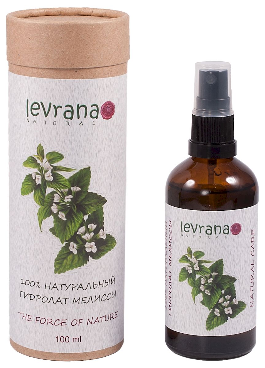 Levrana 100% Натуральный гидролат Мелиссы, 100 млFW05 Levrana 100% Натуральный гидролат Мелиссы, 100 млFW05100% натуральный гидролат Мелиссы.Прекрасно освежает, бодрит и тонизирует кожу.Швейцарский ученый Парацельс прославлял уникальные свойства Мелиссы, называя ее не иначе как эликсиром жизни.Способствует устранению перхоти, чрезмерной жирности и оказывает оздоравливающий эффект.Гидролат можно использовать для ежедневного ухода за кожей и волосами, просто распылите гидролат когда хотите освежиться