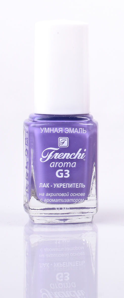 Frenchi aroma G3 Лак-укрепитель на акриловой основе № 2, 11 млУТ00000788 Frenchi aroma G3 Лак-укрепитель на акриловой основе № 2, 11 млУТ00000788Лак на акриловой основе Frenchi G3 – это стойкость и безупречность Вашего маникюра в течение 7 дней.Лак на акриловой основе – это идеальный вариант для деловой женщины, в нашем современном мире, что позволяетженщине тратить меньше времени на посещение салоновкрасоты.