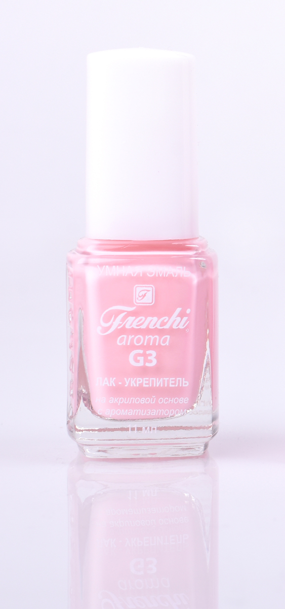 Frenchi aroma G3 Лак-укрепитель на акриловой основе № 11, 11 млУТ00000797 Frenchi aroma G3 Лак-укрепитель на акриловой основе № 11, 11 млУТ00000797Лак на акриловой основе Frenchi G3 – это стойкость и безупречность Вашего маникюра в течение 7 дней.Лак на акриловой основе – это идеальный вариант для деловой женщины, в нашем современном мире, что позволяетженщине тратить меньше времени на посещение салоновкрасоты.