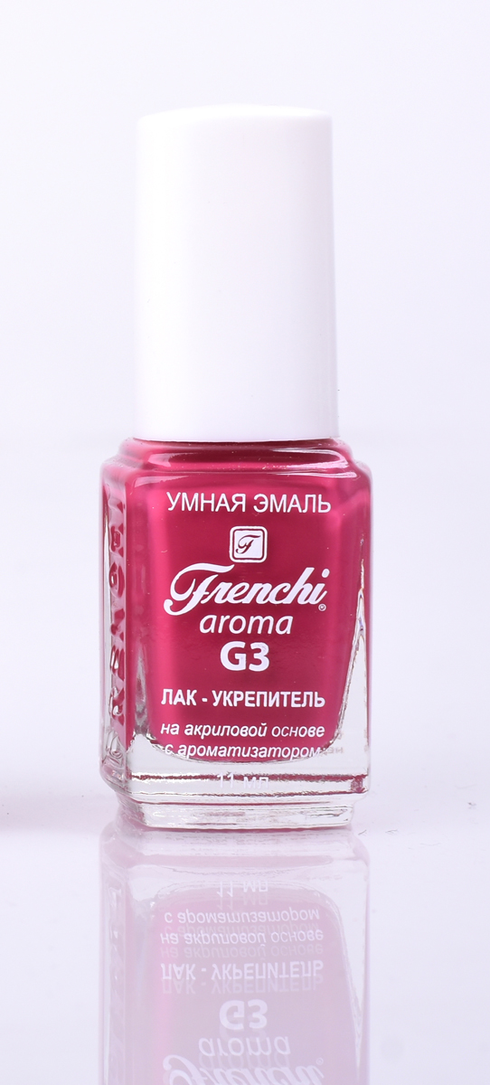 Frenchi aroma G3 Лак-укрепитель на акриловой основе № 26, 11 млУТ00000812 Frenchi aroma G3 Лак-укрепитель на акриловой основе № 26, 11 млУТ00000812Лак на акриловой основе Frenchi G3 – это стойкость и безупречность Вашего маникюра в течение 7 дней.Лак на акриловой основе – это идеальный вариант для деловой женщины, в нашем современном мире, что позволяетженщине тратить меньше времени на посещение салоновкрасоты.