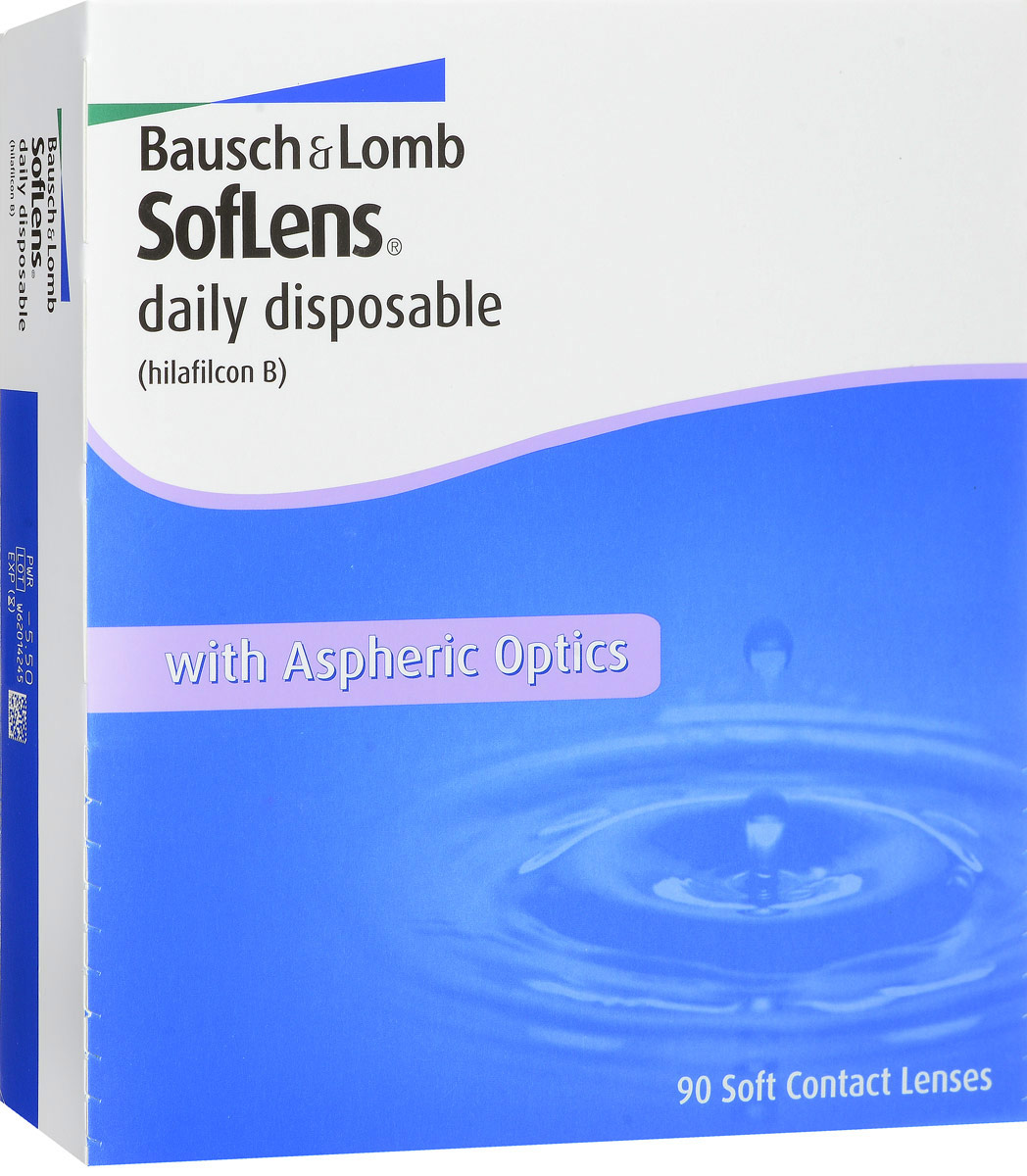 Bausch + Lomb контактные линзы Soflens Daily Disposable (90шт / -5.50)