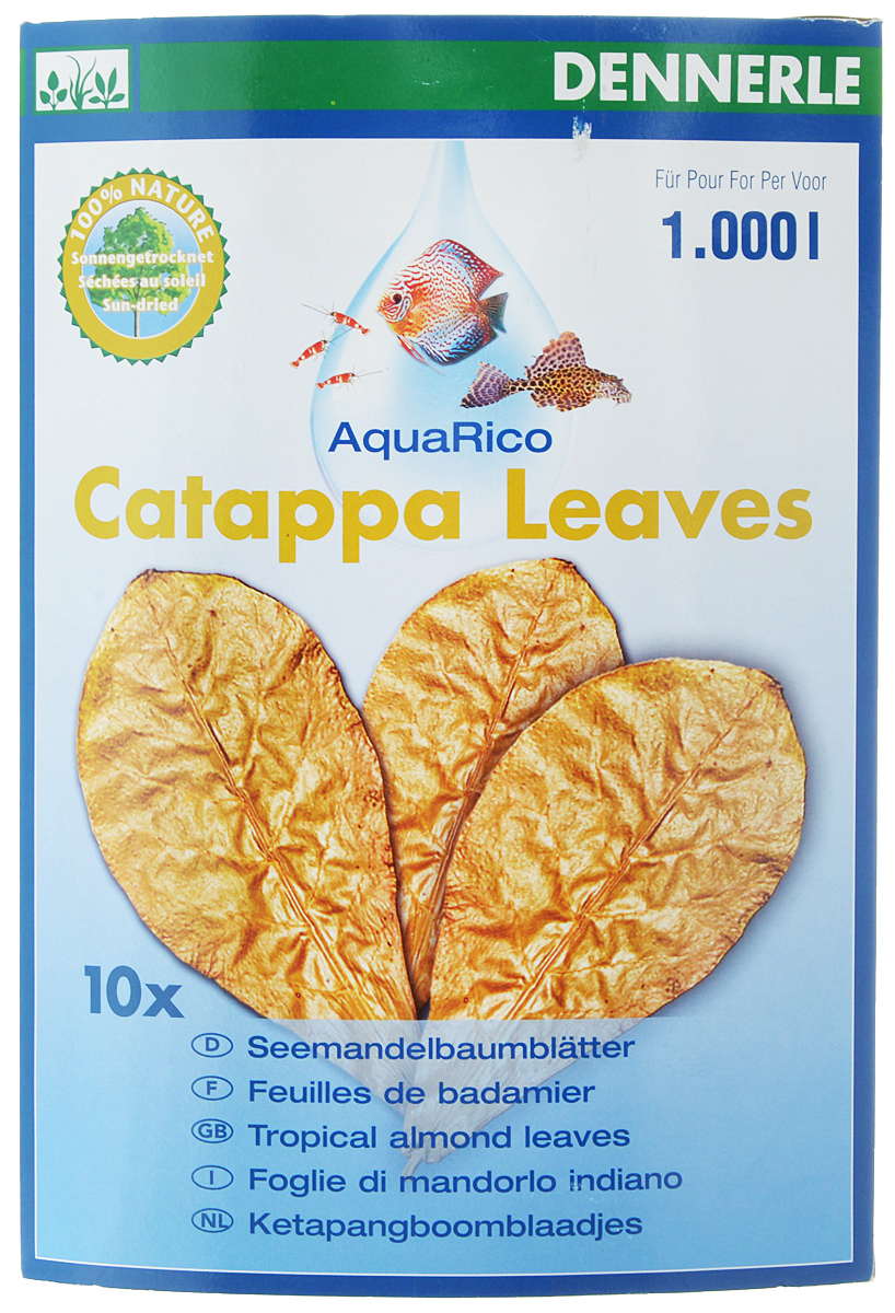 Листья миндального дерева Dennerle Catappa Leaves, 8 штDEN2744 Листья миндального дерева Dennerle Catappa Leaves, 8 штDEN2744Листья индийского миндаля Dennerle Catappa Leaves - это высушенные спелые листья тропического индийского миндаля, которые содержат разнообразные активные натуральные вещества. В листьях содержится большое количество естественных полезных веществ, которые оказывают положительное воздействие на воду и на рыб. Сомы и креветки ценят листья как приятное лакомство. Добавляют в воду питательные вещества, к которым привыкли рыбы в естественной среде обитания. Поддерживают хорошее самочувствие, жизненную активность. Укрепляют и защищают слизистую оболочку, усиливают защитные силы организма. - Предотвращают грибковые заболевания икры и рыб. - Служат естественным украшением. - Способствуют хорошему самочувствию, обилию жизненных сил и нересту. - Природный очиститель воды для тропических аквариумов. - Здоровая кормовая добавка для лорикариевых сомов и креветок. Товар сертифицирован.Уважаемые клиенты! Обращаем ваше внимание на возможные изменения в дизайне упаковки. Качественные характеристики товара остаются неизменными. Поставка осуществляется в зависимости от наличия на складе.