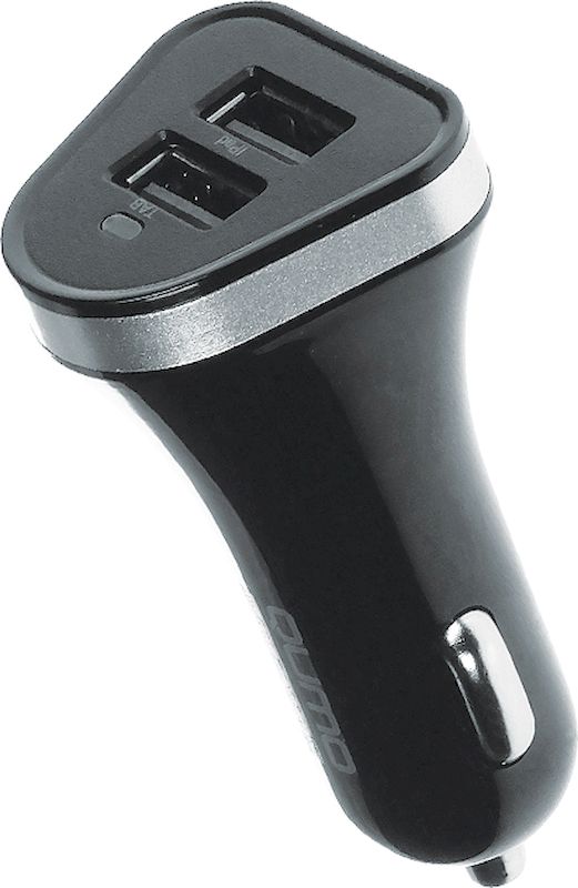 QUMO Auto Energy 3A, Black автомобильное зарядное устройство20737 QUMO Auto Energy 3A, Black автомобильное зарядное устройство20737Автомобильное зарядное устройство QUMO Auto Energy 3A предназначено для питания и заряда аккумуляторов портативных устройств (мобильных телефонов, смартфонов, GPS-навигаторов, MP3-плееров, КПК, планшетных компьютеров и других цифровых устройств) через гнездо прикуривателя от бортовой сети автомобиля. Зарядное устройство имеет встроенную защиту от короткого замыкания, перегрузки, автоматическую корректировку силы тока.В комплект так же входит кабель Apple Lightning для зарядки смартфонов и планшетов Apple.