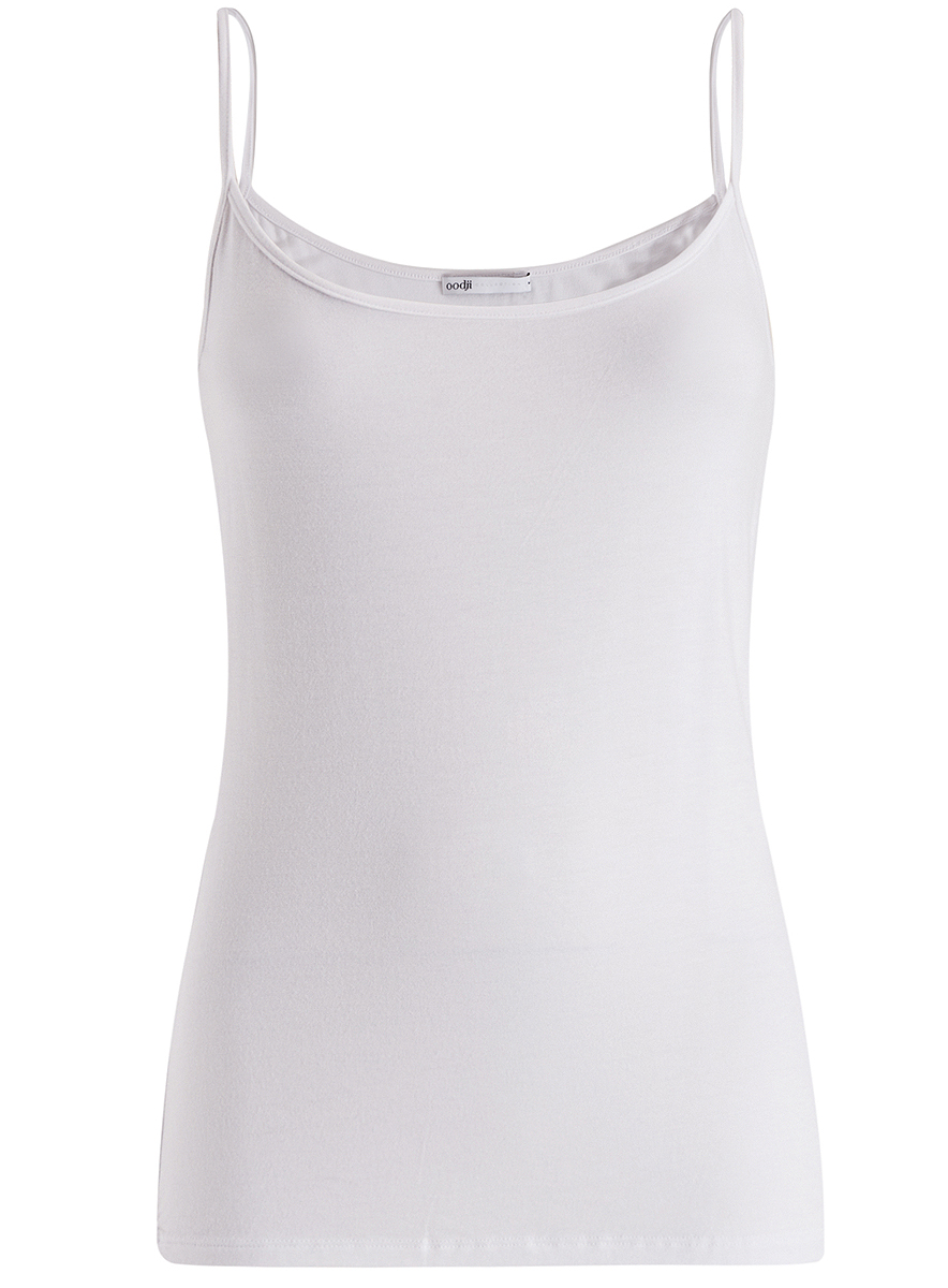 Майка женская oodji Collection, цвет: белый. 24306001/46223/1000N. Размер XXL (52)24306001/46223/1000N Майка женская oodji Collection, цвет: белый. 24306001/46223/1000N. Размер XXL (52)24306001/46223/1000NБазовая женская майка oodji Collection выполнена из эластичной вискозной ткани.Модель с круглым вырезом горловины и тонкими бретельками.