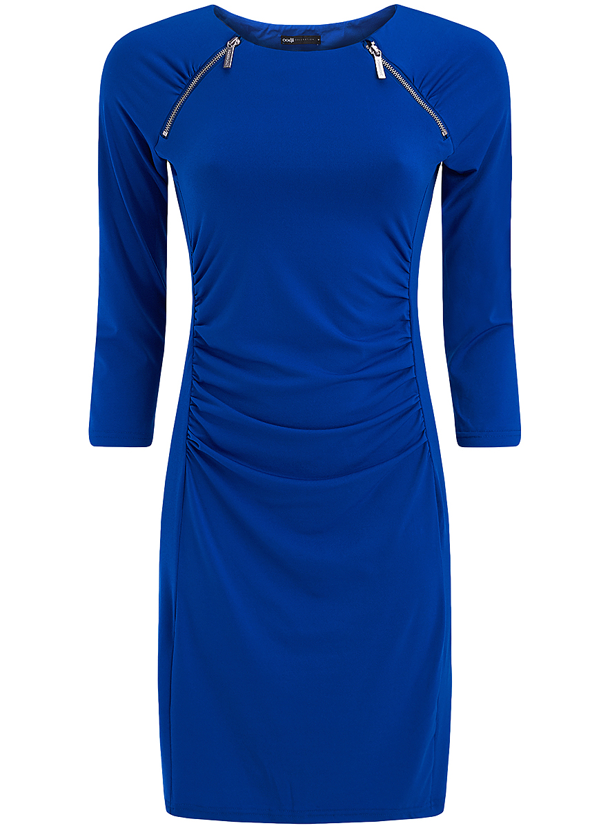 Платье oodji, цвет: темно-синий. 24007024/43121/7500N. Размер XS (42)