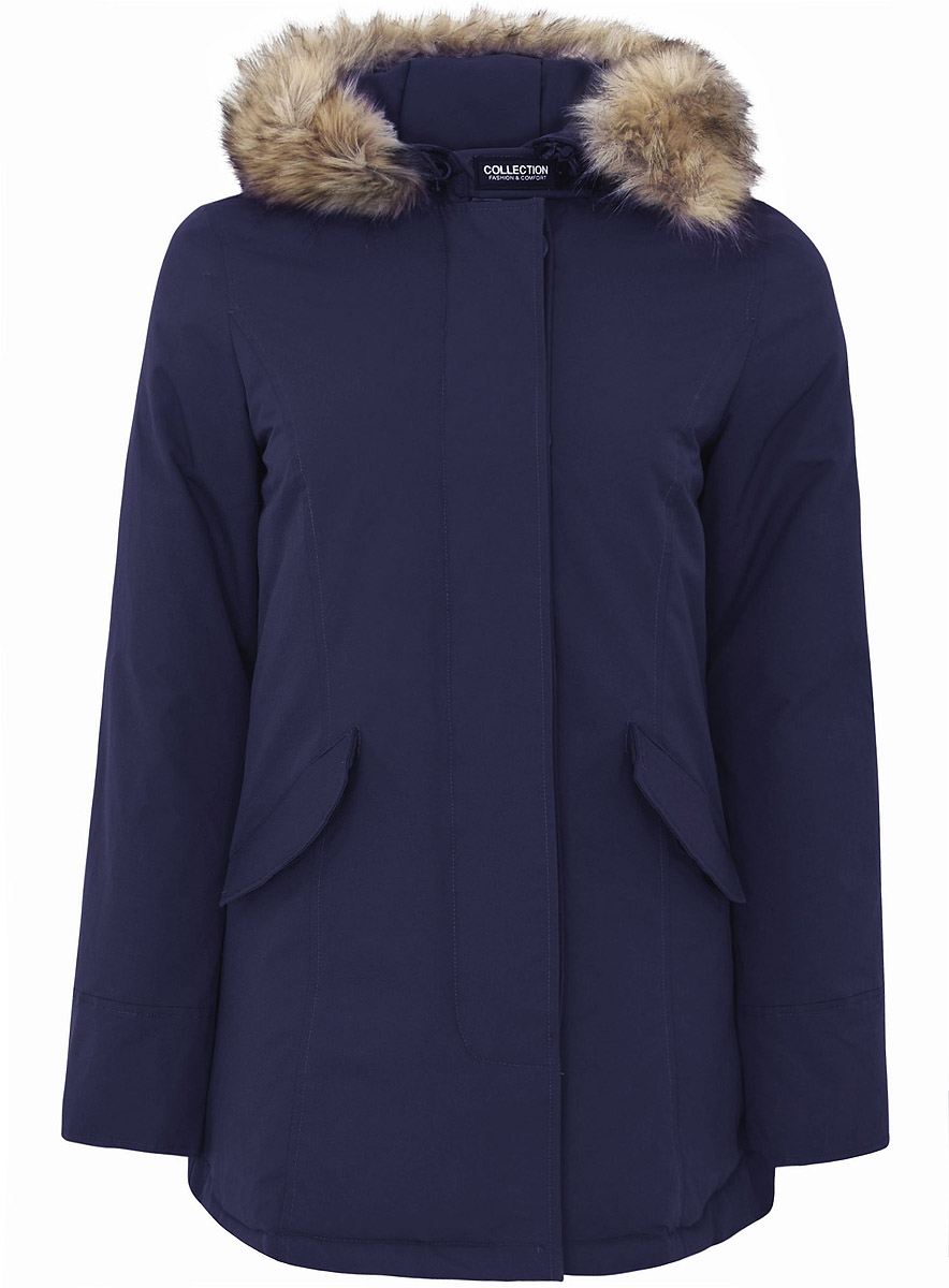 Куртка женская oodji Collection, цвет: темно-синий. 21G04003/45327/7900N. Размер 42 (48-170)