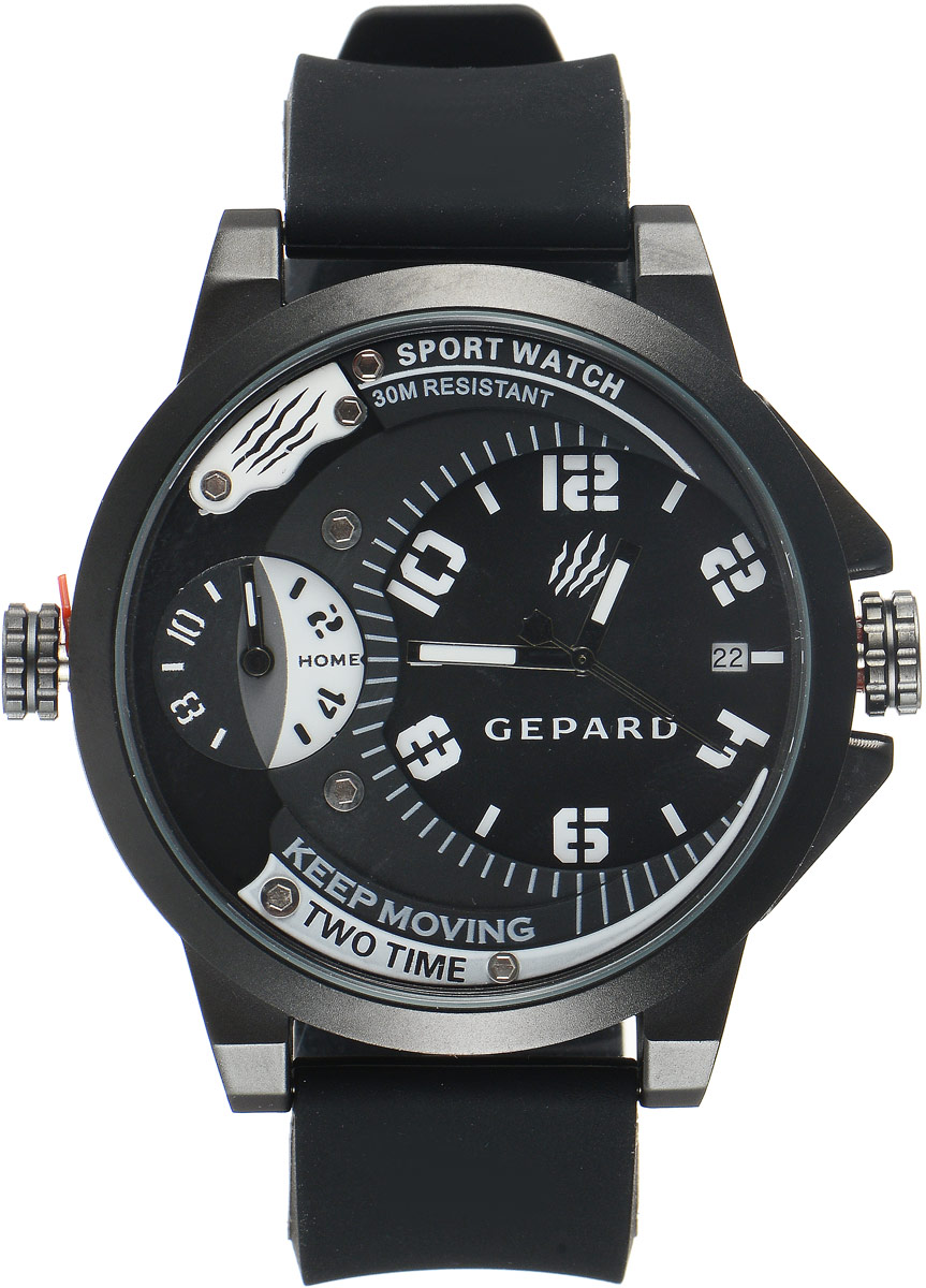 Наручные часы мужские Gepard, цвет: черный, белый. 1221A11L1