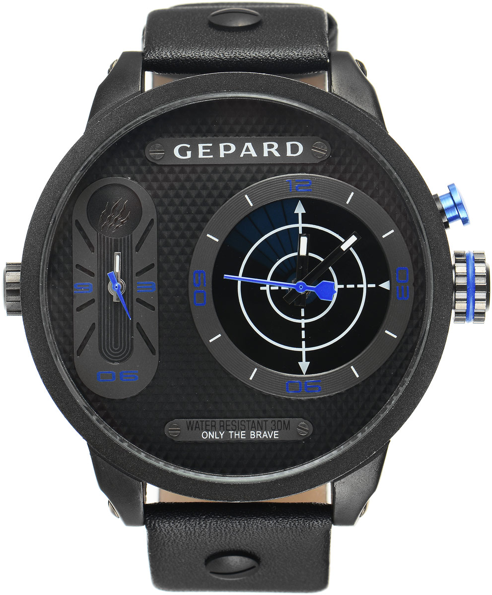 Наручные часы мужские Gepard, цвет: черный, синий. 1224A11L4