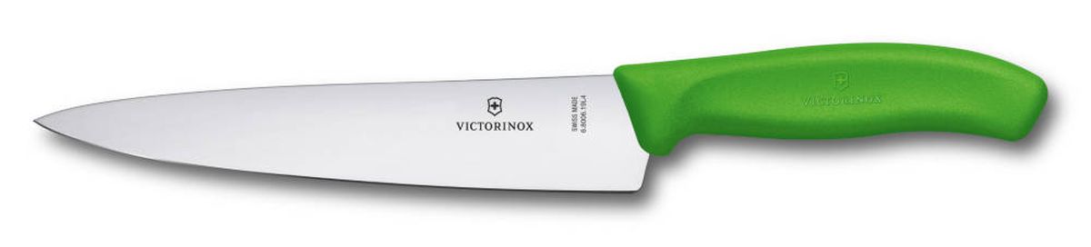 Нож разделочный Victorinox SwissClassic, цвет: зеленый, длина лезвия 19 см6.8006.19L4B Нож разделочный Victorinox SwissClassic, цвет: зеленый, длина лезвия 19 см6.8006.19L4BРазделочный нож Victorinox SwissClassic - незаменимый помощник на вашей кухне. Лезвие изготовлено из высококачественной стали. Стальные лезвия более стойкие к воздействию кислот, содержащихся в продуктах, они более гигиеничны и не подвержены коррозии. Легкая, отлично сбалансированная и приятная на ощупь рукоятка удобна в использовании. Такой нож прекрасно подходит для нарезания мяса, птицы и рыбы, а также позволяет выполнить ровный срез одним движением.