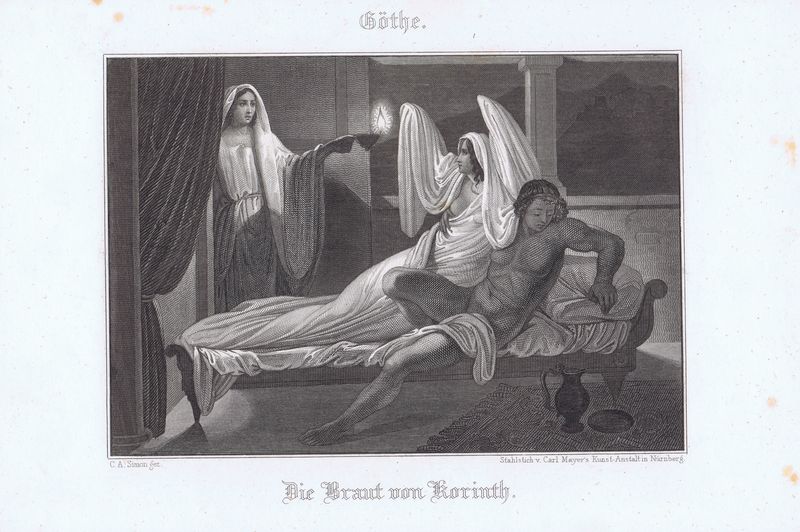 Коринфская невеста. Офорт. Германия, Штутгарт, 1880 год