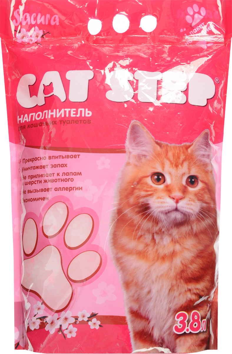 Наполнитель для кошачьих туалетов Cat Step, силикагель, сакура, 3,8 лНК-011 Наполнитель для кошачьих туалетов Cat Step, силикагель, сакура, 3,8 лНК-011Впитывающий наполнитель Cat Step изготовлениз силикагеля, который мгновенно впитываетжидкость и способствует уничтожению запахов.Как только влага коснется поверхности гранулсиликагеля, множество микроскопических порбуквально поглощают ее. А сами гранулысиликагеля остаются при этом сухими наповерхности и не прилипают к шерсти и лапкамкошки.Впитывающая способность наполнителя Cat Step настолько высока, что одного пакета хватает нацелый месяц!Объем: 3,8 л.