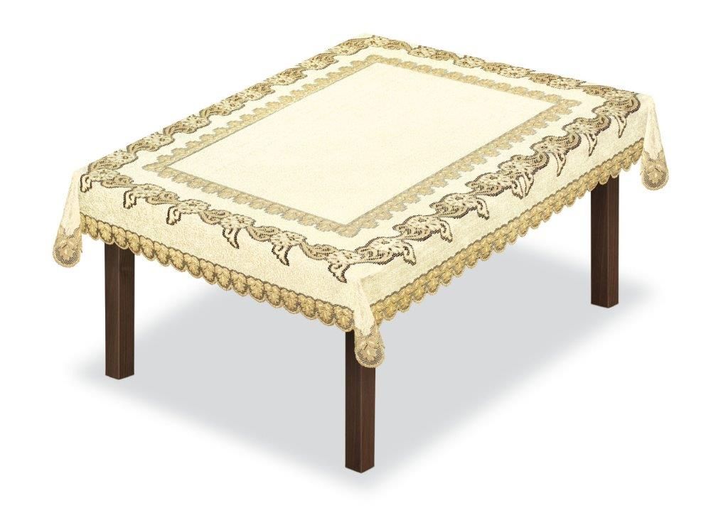 Скатерть Haft, прямоугольная, цвет: кремовый, золотистый, 300 x 150 см. 227930
