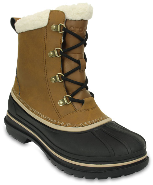 Ботинки мужские Crocs AllCast II Boot M, цвет: коричневый, черный. 203394-21A. Размер 9 (42)