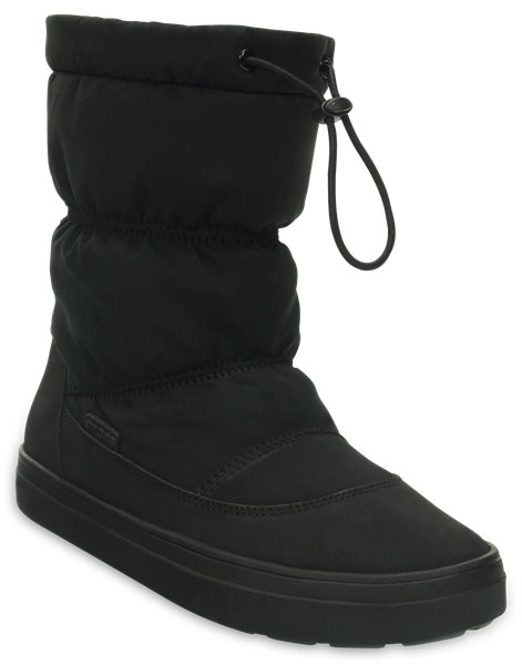 Дутики женские Crocs LodgePoint Pull-on Boot, цвет: черный. 203422-001. Размер 5 (35)