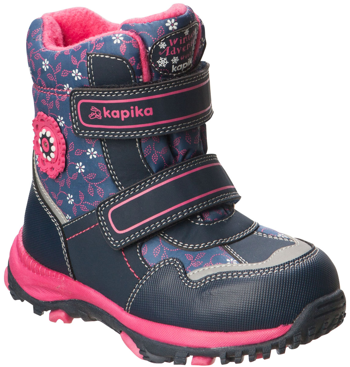Ботинки для девочки Kapika, цвет: темно-синий. 41180-1. Размер 27