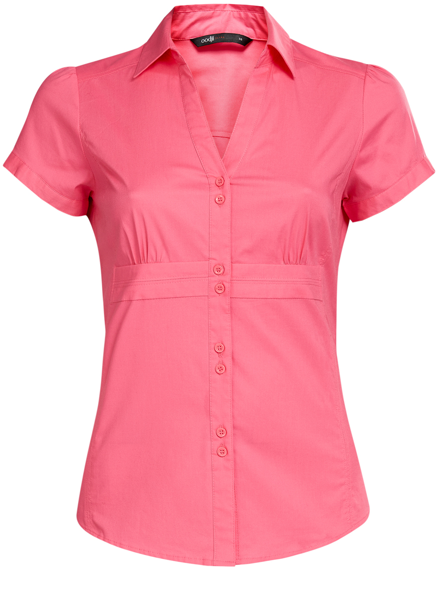 Блузка женская oodji Ultra, цвет: розовый. 11402087/35527/4D00N. Размер 36 (42-170)