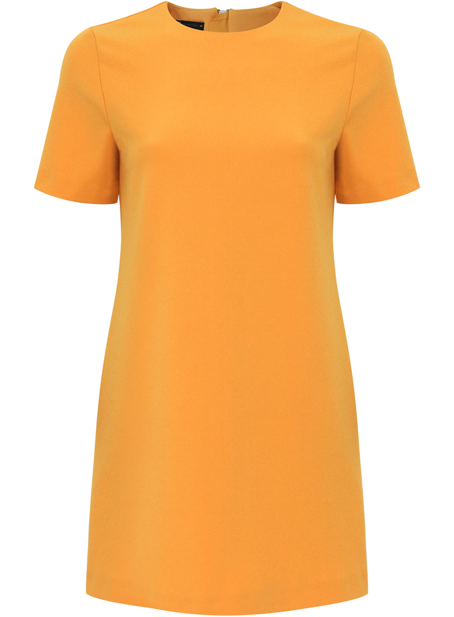Платье oodji Collection, цвет: желтый. 21910002-1/42354/5200N. Размер 36 (42-170)21910002-1/42354/5200N Платье oodji Collection, цвет: желтый. 21910002-1/42354/5200N. Размер 36 (42-170)21910002-1/42354/5200NМодное платье oodji Collection станет отличным дополнением к вашему гардеробу. Модель выполнена из качественного полиэстера с добавлением эластана.Платье-мини с круглым вырезом горловины и короткими рукавами застегивается сзади по спинке на металлическую застежку-молнию с внутренней защитной планкой. Оформлено изделие в лаконичном стиле.