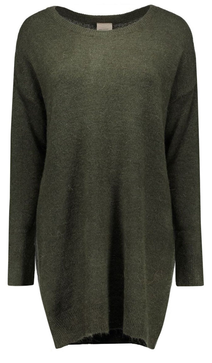 Джемпер женский Vero Moda, цвет: темно-зеленый. 10159163. Размер S (42)10159163_Peat Джемпер женский Vero Moda, цвет: темно-зеленый. 10159163. Размер S (42)10159163_PeatУдлиненный женский джемпер Vero Moda выполнен из акрила с добавлением нейлона, шерсти альпака и эластана. Модель с круглым вырезом горловины и длинными рукавами выполнена в лаконичном стиле. Горловина, манжеты рукавов и низ джемпера связаны резинкой.