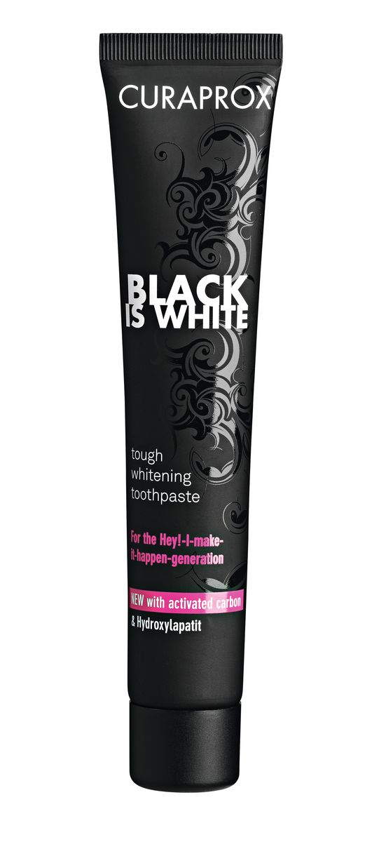 Curaprox Black Is White Отбеливающая зубная паста, 90 мл, вкус лайма
