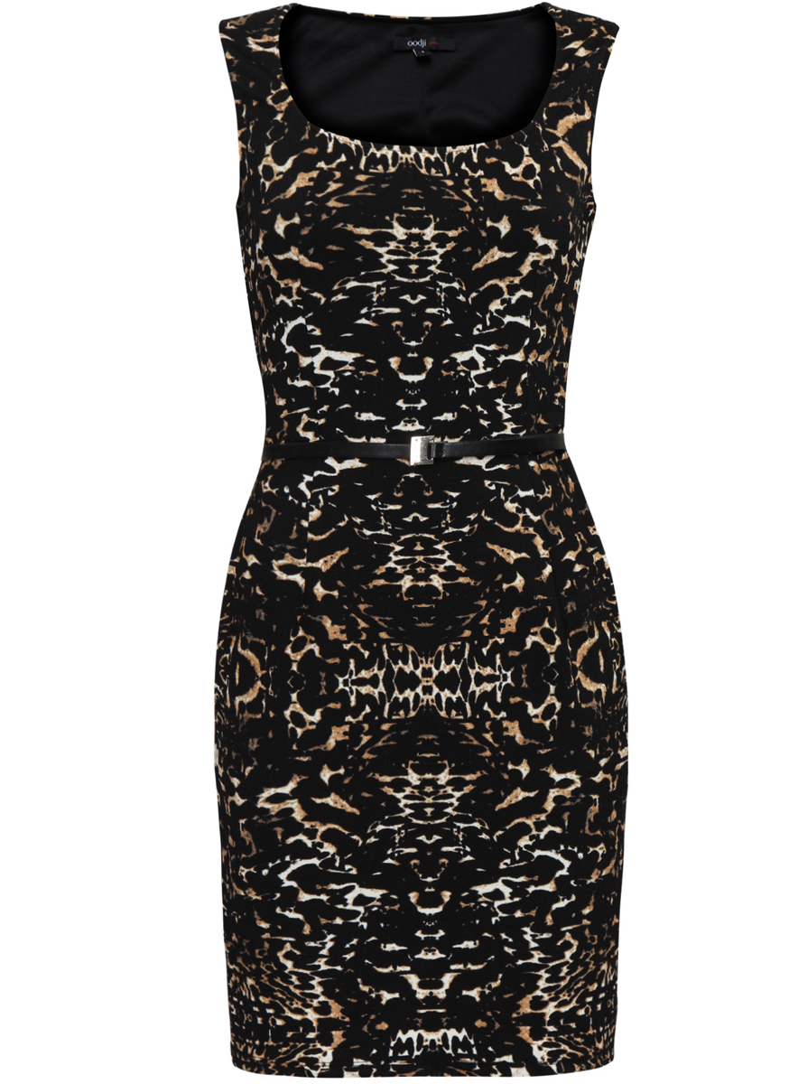 Платье oodji Ultra, цвет: черный. 14015001/36233/2933A. Размер XS (42)
