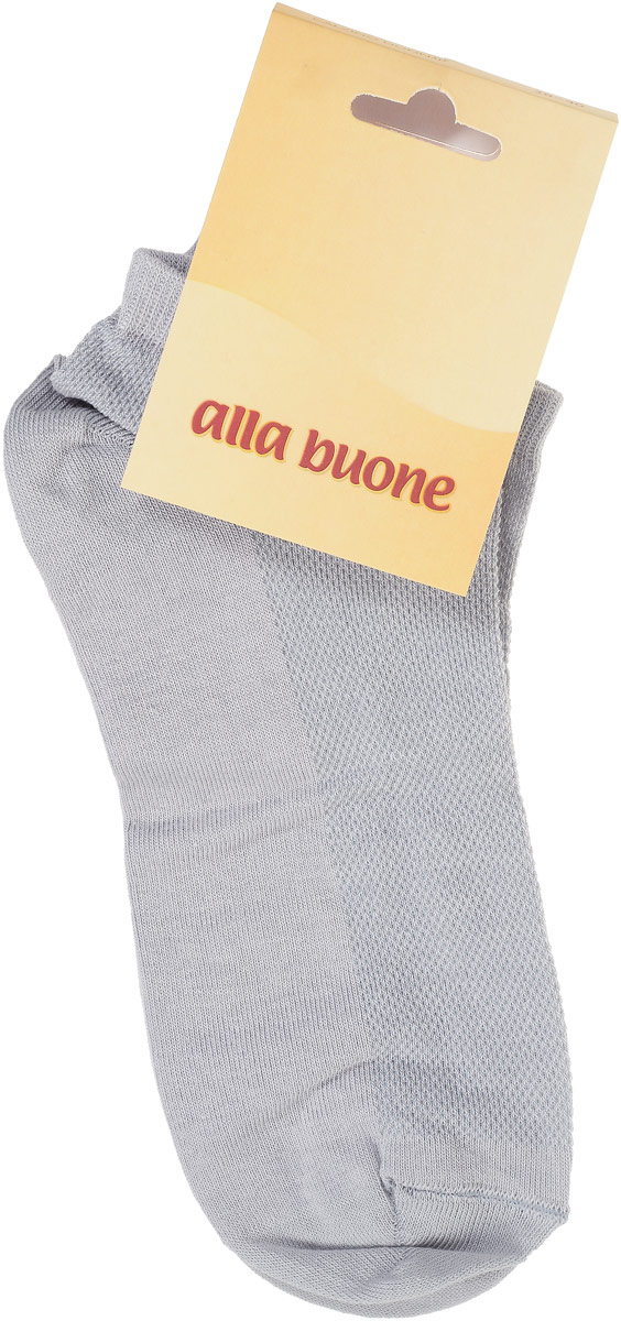 Носки женские Alla Buone, цвет: серый. CD004. Размер 25 (38-40)CD004 Носки женские Alla Buone, цвет: серый. CD004. Размер 25 (38-40)CD004Удобные носки Alla Buone, изготовленные из хлопка с добавлением полиамида, очень мягкие и приятные на ощупь, позволяют коже дышать. Облегченные носки с сетчатым узором на верхней части изделия. Эластичная резинка плотно облегает ногу, не сдавливая ее, обеспечивая комфорт и удобство. Модель с укороченным паголенком. Практичные и комфортные носки великолепно подойдут к любой вашей обуви.