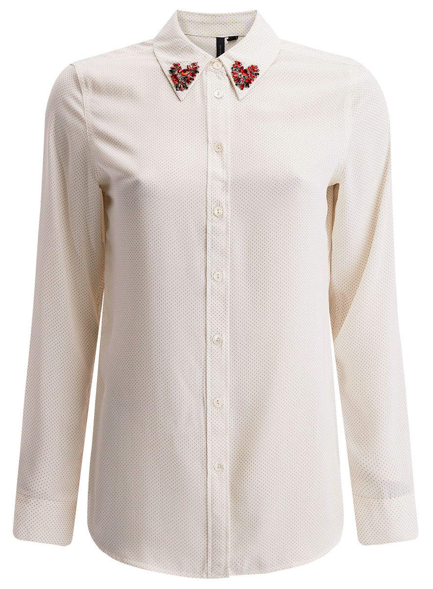 Блузка женская oodji Collection, цвет: белый. 21411097/43414/1233D. Размер 46 (52-170)