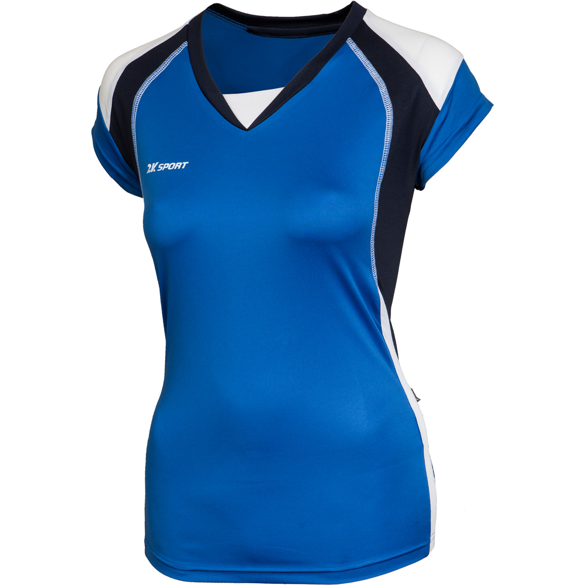 Футболка волейбольная женская 2K Sport Energy, цвет: синий, темно-синий, белый. 140042. Размер S (42/44)