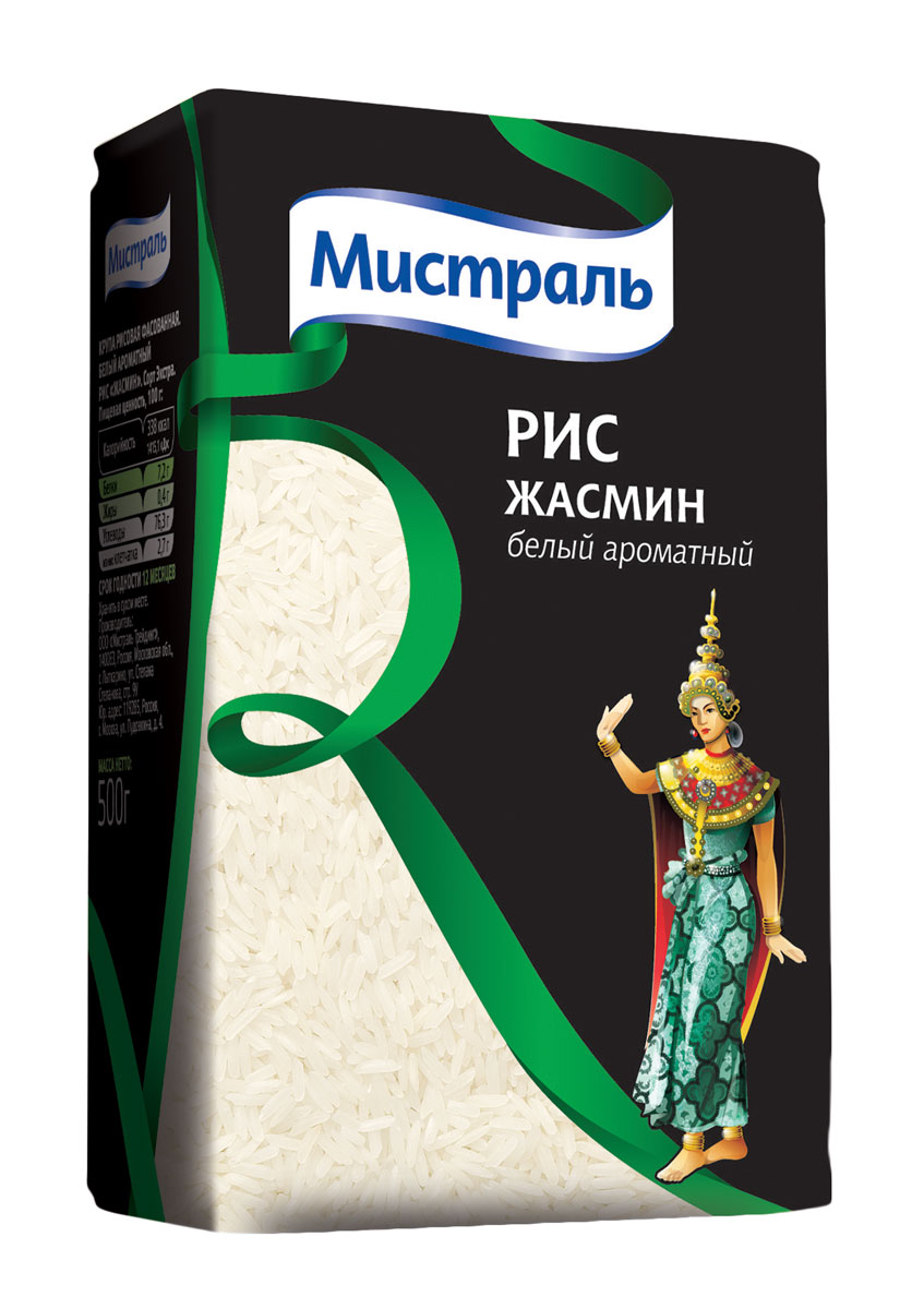 Мистраль Рис Жасмин, 500 г15003 Мистраль Рис Жасмин, 500 г15003Рис Жасмин - особый сорт ароматного риса, произрастающий на высокогорных плато Таиланда. Он назван в честь нежного цветка за тонкий аромат и сходство белых зерен с лепестками.Рис идеально подходит для простых гарниров, экзотических и пряных блюд, характерных для восточной кухни, а также для приготовления десертов.