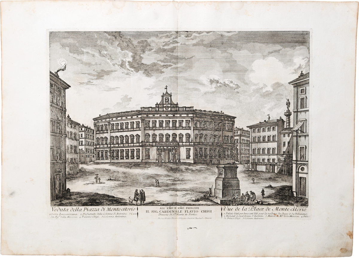 Пьяцца ди Монте Читорио. Офорт. Италия, 1761 год