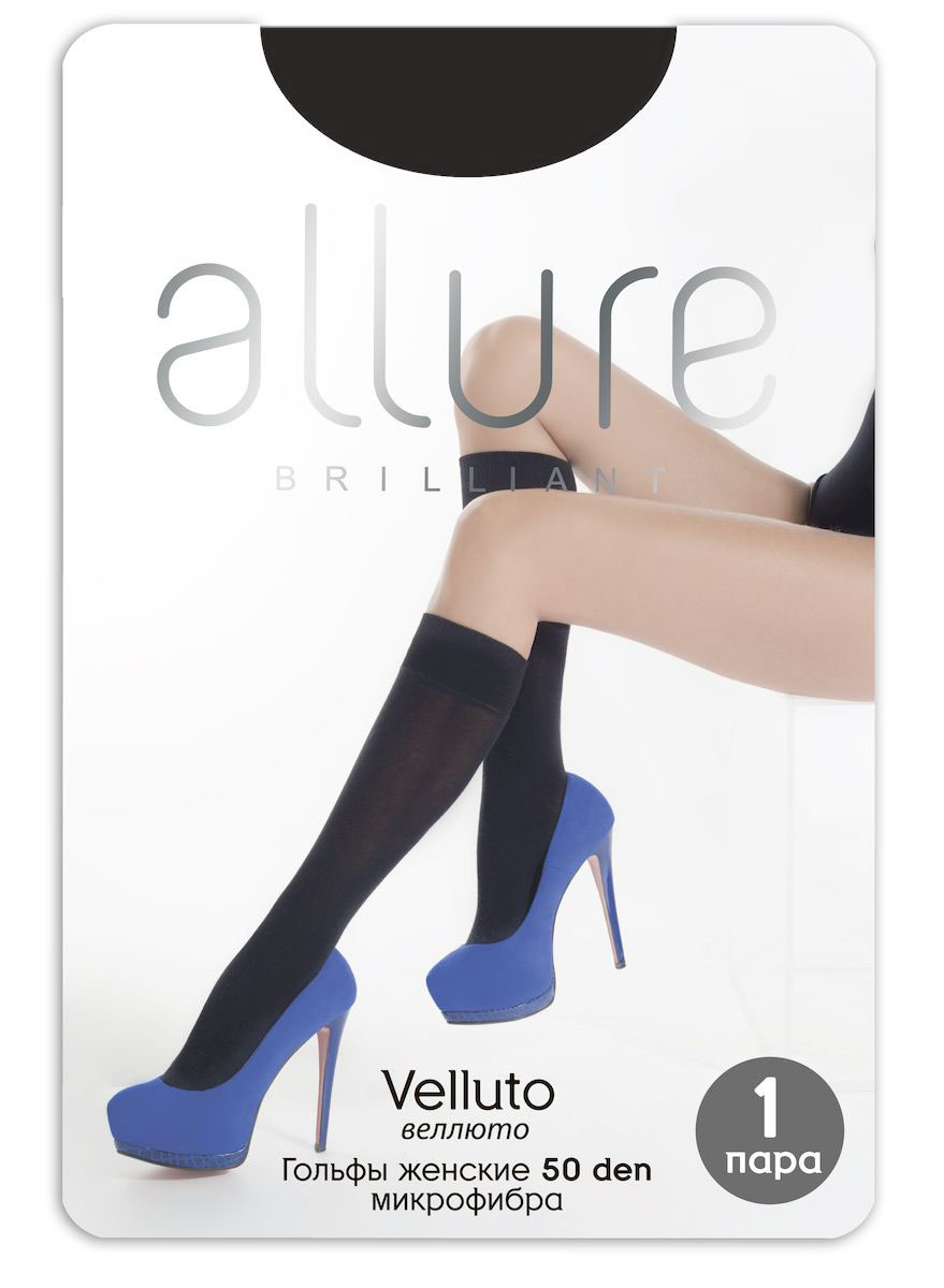 Гольфы Allure Velluto 50, цвет: Nero (черный). Размер универсальныйVelluto 50 Гольфы Allure Velluto 50, цвет: Nero (черный). Размер универсальныйVelluto 50Плотные, непрозрачные матовые гольфы из микрофибры с укрепленным мыском и резинкой топ-комфорт.