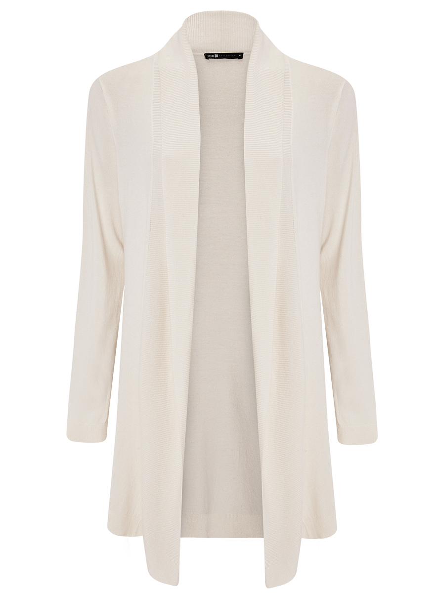 Кардиган женский oodji, цвет: молочный. 73212398/45722/1200N. Размер XL (50)73212398/45722/1200N Кардиган женский oodji, цвет: молочный. 73212398/45722/1200N. Размер XL (50)73212398/45722/1200NСтильный женский кардиган oodji, выполненный из вискозы с добавлением полиамида, подчеркнет ваш уникальный стиль и поможет создать оригинальный женственный образ.Модель с воротником-шалькой и длинными рукавами не имеет застежек. Манжеты рукавов и низ изделия связаны резинкой.