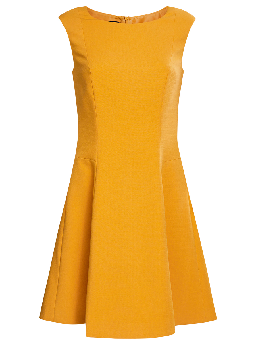 Платье oodji Ultra, цвет: желтый. 11907004-2/31291/5200N. Размер 40 (46-170)