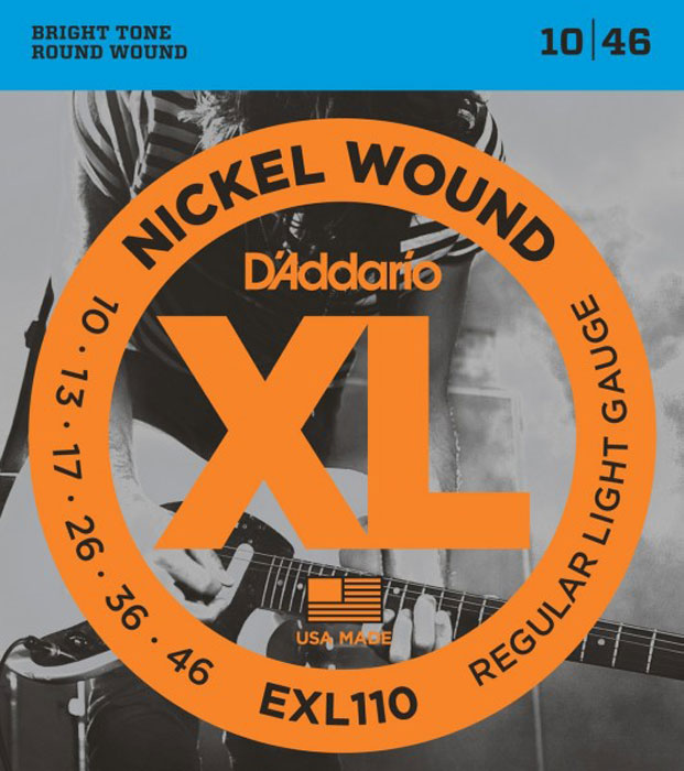 DAddario EXL110 струны для электрической гитарыDNT-13027 DAddario EXL110 струны для электрической гитарыDNT-13027Daddario EXL110 - это комплект-бестселлер DAddario, обеспечивающий идеальное сочетание звучания, гибкости и длительного срока эксплуатации. Эти струны являются стандартными для большинства электрических гитар.Струны XL с никелевой обмоткой - самые популярные струны DAddario для электрогитары - выполняются в прецизионной обмотке из стали с никелевым покрытием, нанесенной на тщательно изготовленный сердечник шестигранного профиля из стали с высоким содержанием углерода.В результате получаются струны с долгим, отчетливо ярким звучанием и превосходной интонацией, идеально подходящие для самого широкого спектра гитар и музыкальных стилей.Первые струны: высокоуглеродистая стальБасовые струны: сталь (никелевое покрытие) - круглая обмоткаШестигранный корд Натяжение: Regular Light