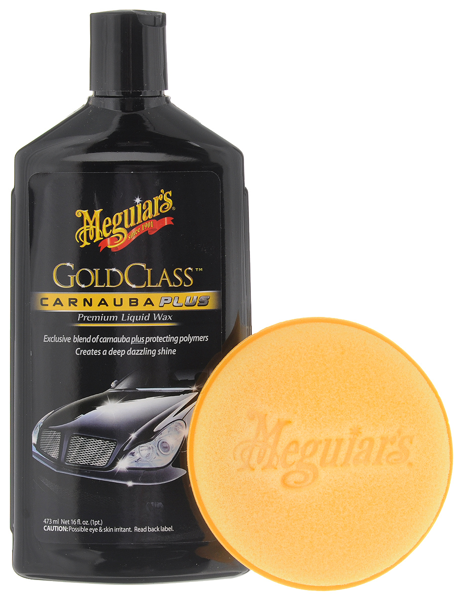 Полироль автомобильная Meguiars Gold Class. Carnauba Plus, жидкость, с губкой, 473 млG 7016 Полироль автомобильная Meguiars Gold Class. Carnauba Plus, жидкость, с губкой, 473 млG 7016Автомобильная полироль Meguiars Gold Class Carnauba Plus придает поверхности ослепительный блеск, а цвету -интенсивность. Удаляет мелкие царапины, образует надежное, долговечное покрытие. В комплект входит поролоновая губка.Размер губки: 10,5 х 10,5 х 2 см. Товар сертифицирован.