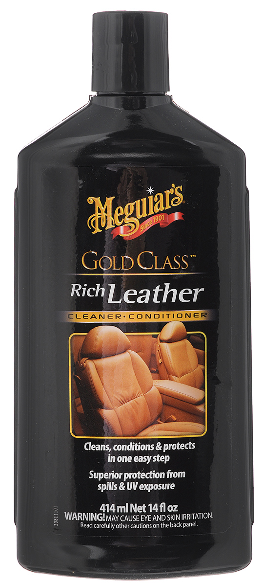 Очиститель и кондиционер для кожи Meguiars Rich Leather, 414 млG 7214 Очиститель и кондиционер для кожи Meguiars Rich Leather, 414 млG 7214Очиститель и кондиционер для кожи Meguiars Rich Leather гарантированно очищает, увлажняет и защищает изделия из натуральной кожи. Содержит увлажняющие питательные вещества, сохраняющие эластичность кожи и придающие ей роскошный внешний вид. УФ-фильтр предотвращает от высыхания, растрескивания и старения натуральной кожи. Не содержит вредных растворителей. Не оставляет жирного блеска.Объем: 414 мл.Товар сертифицирован.